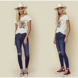 FRAME Jeans Le Skinny De Jeanne Distressed Jeans In Jolie Raw Hem Size 28 NWT’s